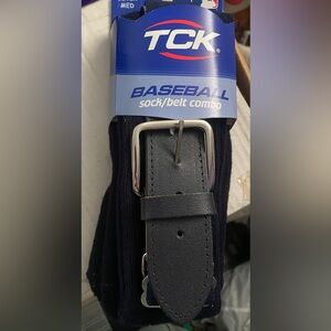 TC Navy Baseball Belt and Sock Set